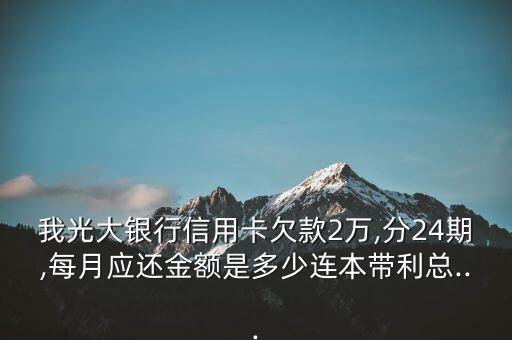 我光大银行信用卡欠款2万,分24期,每月应还金额是多少连本带利总...