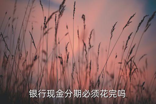 银行现金分期必须花完吗