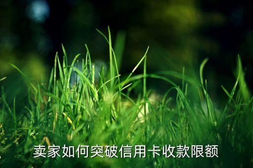 卖家如何突破信用卡收款限额