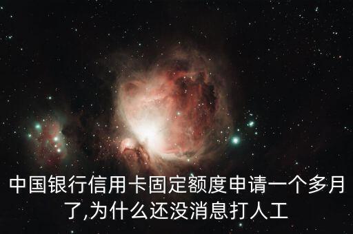 中国银行信用卡固定额度申请一个多月了,为什么还没消息打人工