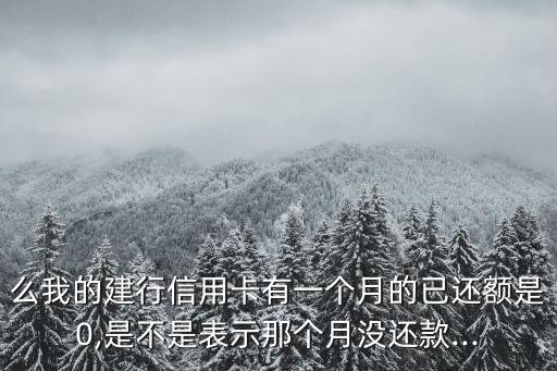 么我的建行信用卡有一个月的已还额是0,是不是表示那个月没还款...