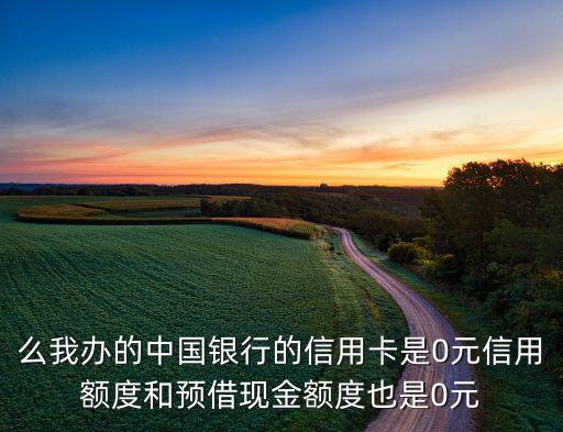 么我办的中国银行的信用卡是0元信用额度和预借现金额度也是0元