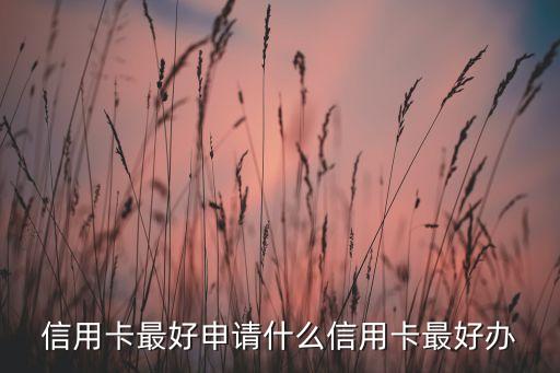 信用卡最好申请什么信用卡最好办