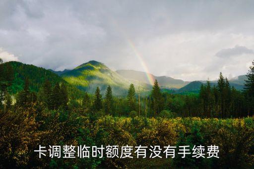 卡调整临时额度有没有手续费