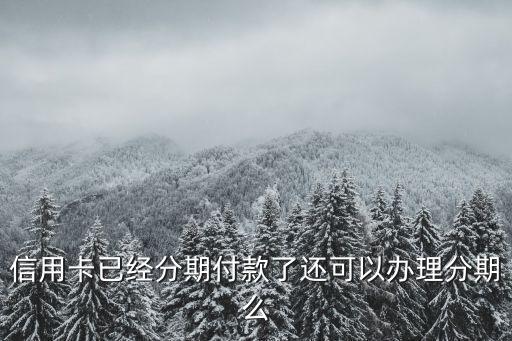 信用卡已经分期付款了还可以办理分期么