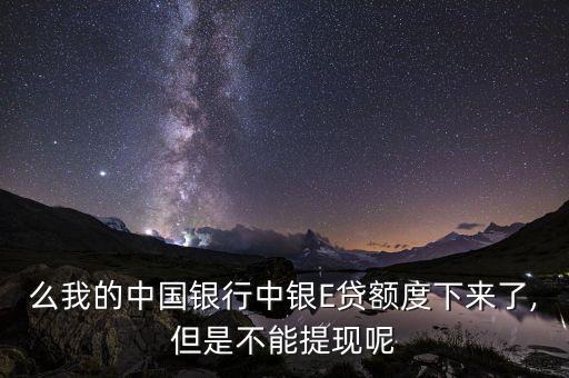 么我的中国银行中银E贷额度下来了,但是不能提现呢