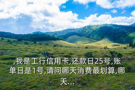 ,我是工行信用卡,还款日25号,账单日是1号,请问哪天消费最划算,哪天...