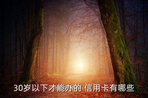 30岁以下才能办的 信用卡有哪些
