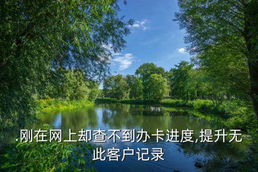 .刚在网上却查不到办卡进度,提升无此客户记录