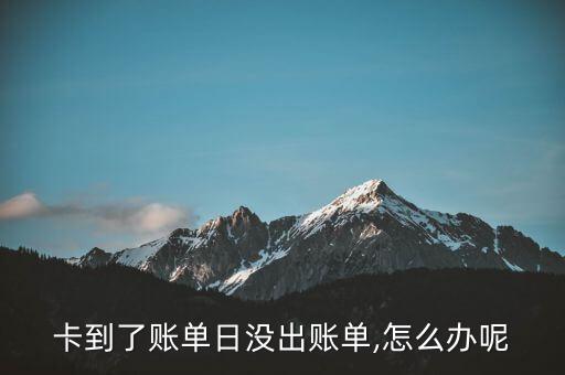 卡到了账单日没出账单,怎么办呢