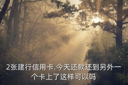 2张建行信用卡分开还款,建行信用卡逾期协商还款流程