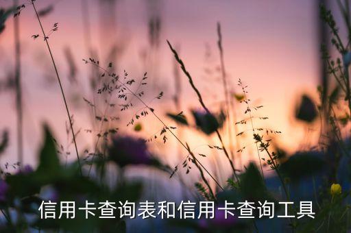 信用卡查询表和信用卡查询工具