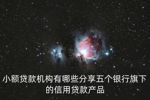 小额贷款机构有哪些分享五个银行旗下的信用贷款产品
