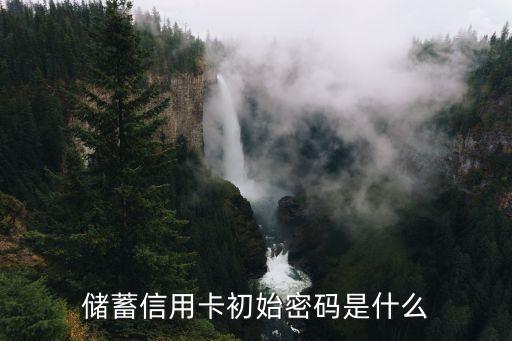 储蓄信用卡初始密码是什么