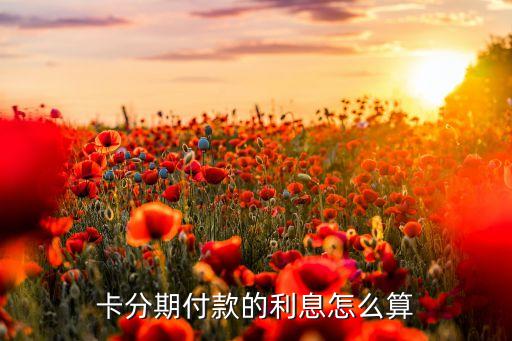 卡分期付款的利息怎么算