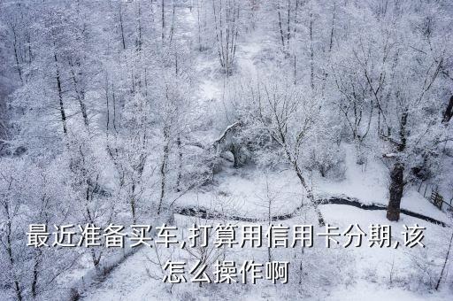 最近准备买车,打算用信用卡分期,该怎么操作啊