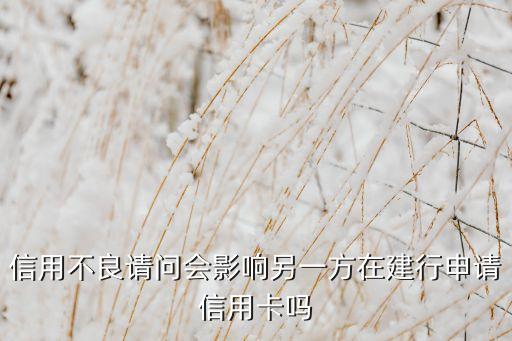 信用不良请问会影响另一方在建行申请信用卡吗