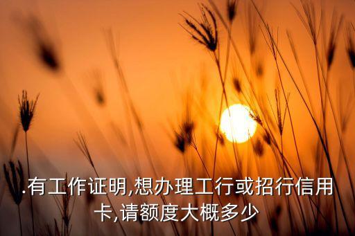 .有工作证明,想办理工行或招行信用卡,请额度大概多少