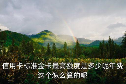 信用卡标准金卡最高额度是多少呢年费这个怎么算的呢
