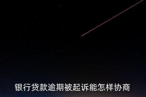 银行贷款逾期被起诉能怎样协商