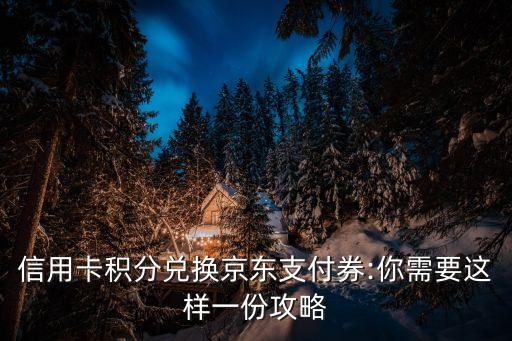 信用卡积分兑换京东支付券:你需要这样一份攻略