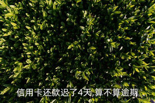 信用卡还款迟了4天,算不算逾期