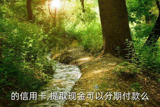 的信用卡,提取现金可以分期付款么