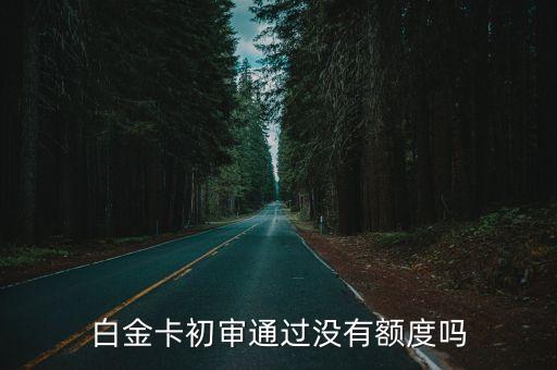 白金卡初审通过没有额度吗