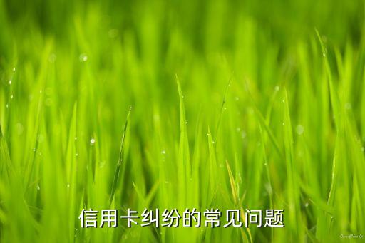 信用卡纠纷的常见问题