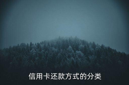  信用卡还款方式的分类