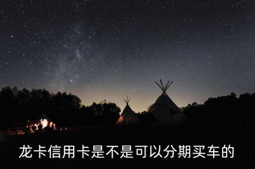 龙卡信用卡是不是可以分期买车的