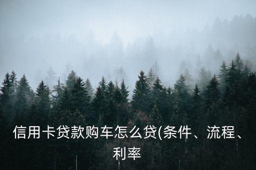 信用卡贷款购车怎么贷(条件、流程、利率