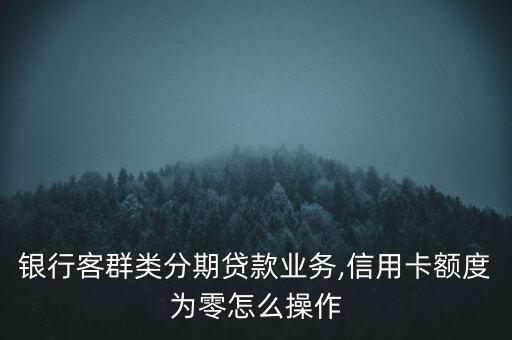 银行客群类分期贷款业务,信用卡额度为零怎么操作