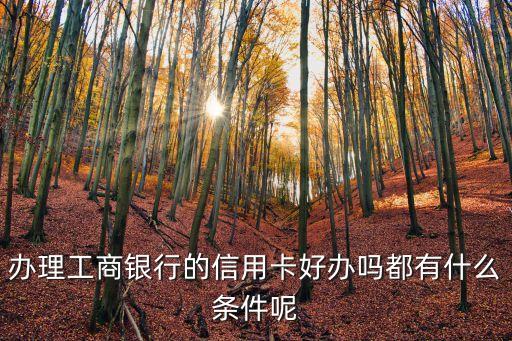 办理工商银行的信用卡好办吗都有什么条件呢