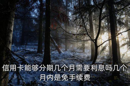 信用卡能够分期几个月需要利息吗几个月内是免手续费