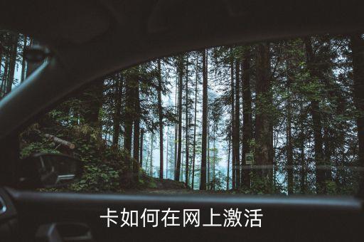 卡如何在网上激活