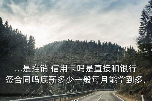 ...是推销 信用卡吗是直接和银行签合同吗底薪多少一般每月能拿到多...