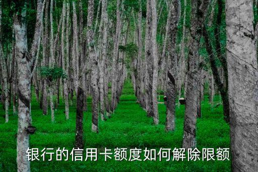 银行的信用卡额度如何解除限额