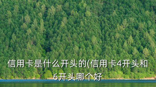 信用卡是什么开头的(信用卡4开头和6开头哪个好