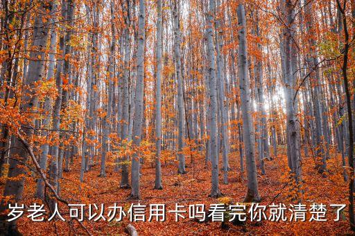 岁老人可以办信用卡吗看完你就清楚了
