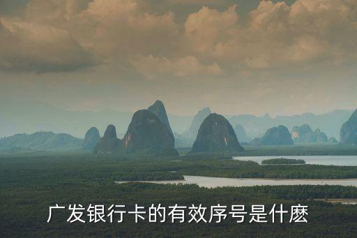 广发银行卡的有效序号是什麽