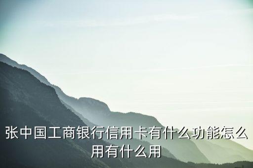 张中国工商银行信用卡有什么功能怎么用有什么用