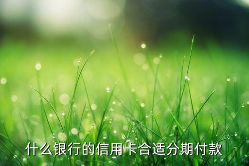 什么银行的信用卡合适分期付款