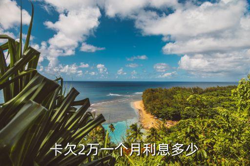 卡欠2万一个月利息多少