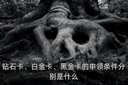 钻石卡、白金卡、黑金卡的申领条件分别是什么