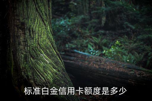 标准白金信用卡额度是多少
