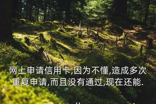 网上申请信用卡,因为不懂,造成多次重复申请,而且没有通过,现在还能...