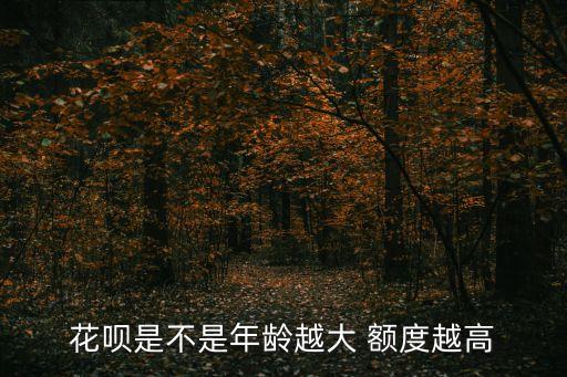 花呗是不是年龄越大 额度越高