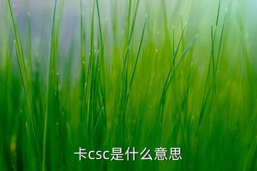 卡csc是什么意思