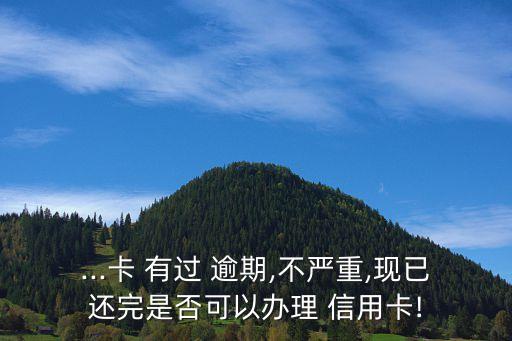 有过逾期多久才能办信用卡